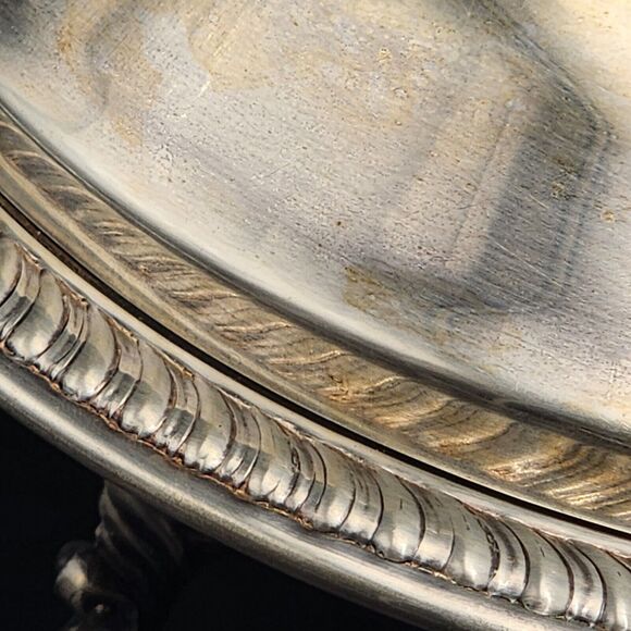 FB Rogers 1883 Footed Buffet Server w/ Lid 10.5" Silver-Plate Round VTG 1940s - Picture 7 of 16